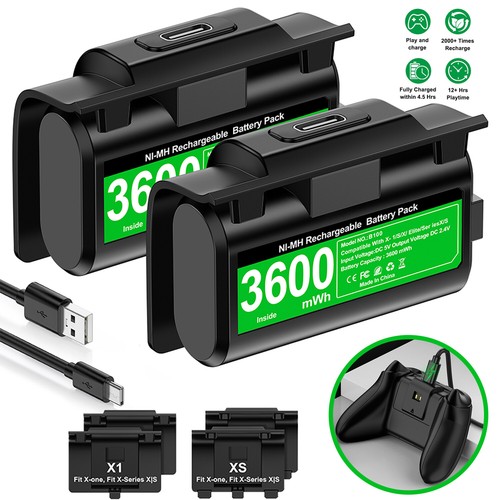 2pcs 3600mwh for xbox - 3600mwh,